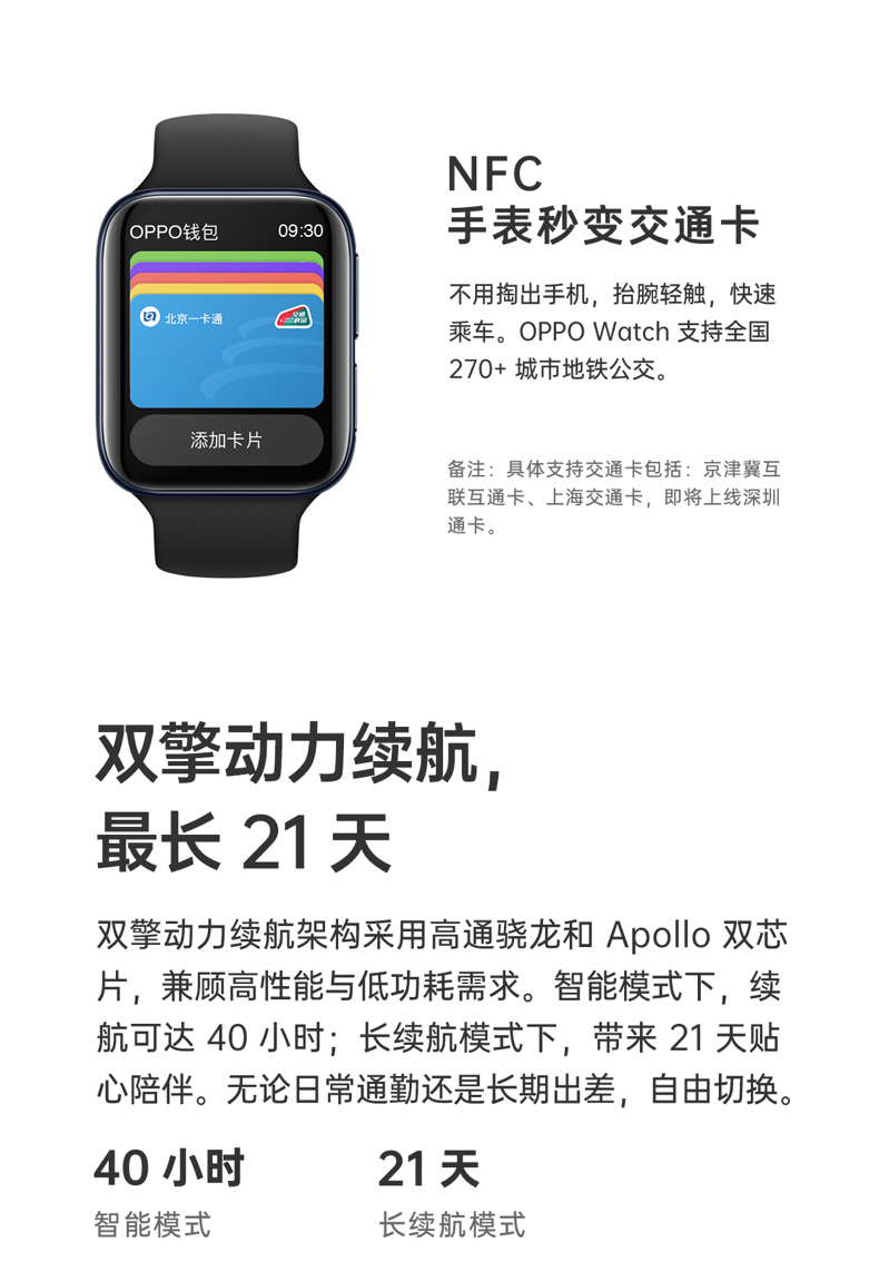 oppowatch智能手表41mm雅黑esim独立通信amoled屏超长续航运动健康
